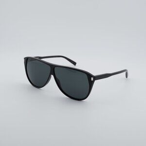 Saint Laurent SL731 GASPAR 002 Sunglasses Black Aviator Frame, Black Lenses